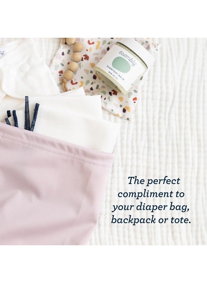 Esembly حقيبة ديتى ديو، حقائب مائية جافة ورطبة للحفاضات القماشية، ملحقات الأطفال الفوضوية، ملابس السباحة، ملابس الصالة الرياضية، مستلزمات الحمام والوجبات الخفيفة - تصميم شبكي وغابة (عبوة من 2) - Image 2