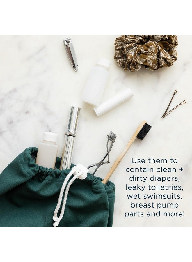 Esembly حقيبة ديتى ديو، حقائب مائية جافة ورطبة للحفاضات القماشية، ملحقات الأطفال الفوضوية، ملابس السباحة، ملابس الصالة الرياضية، مستلزمات الحمام والوجبات الخفيفة - تصميم شبكي وغابة (عبوة من 2) - Image 5