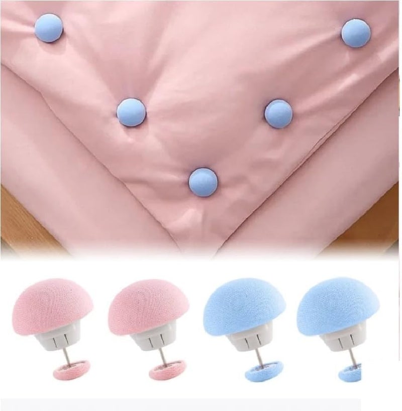DHYANI DHYANI Bedsheet Quilt Clip Mushroom Shape Duvet Clips NonSlip Cover Fixator Comforter Quilt Holder with OneKey Unlock for Blanket Bed Sheet Curtain Socks Mattress Covers Pack of 6  - Image 1