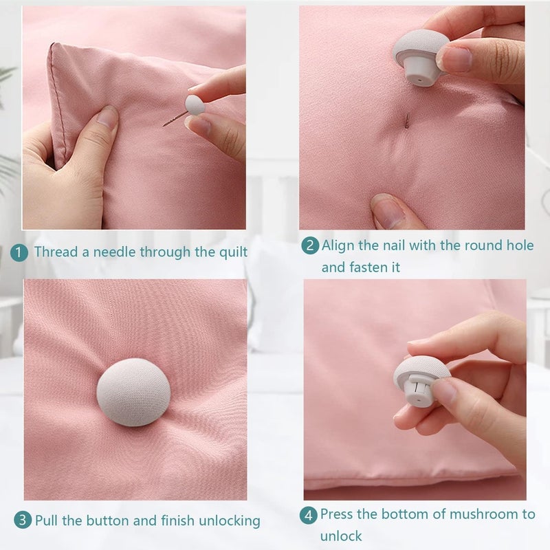 DHYANI DHYANI Bedsheet Quilt Clip Mushroom Shape Duvet Clips NonSlip Cover Fixator Comforter Quilt Holder with OneKey Unlock for Blanket Bed Sheet Curtain Socks Mattress Covers Pack of 6  - Image 2