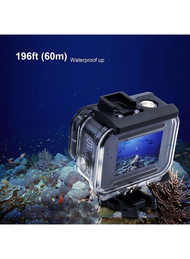 GEPULY Waterproof Housing Case for GoPro Hero 9 10 11 12 Black, 60m Underwater Protective Dive Housing Shell with 2 Cold Shoe Adapter and Bracket Accessories for Go Pro Hero 12 11 10 9 Black Cameras - Image 4