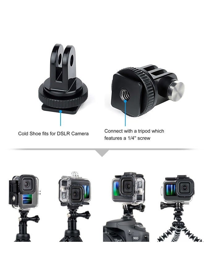 GEPULY Waterproof Housing Case for GoPro Hero 9 10 11 12 Black, 60m Underwater Protective Dive Housing Shell with 2 Cold Shoe Adapter and Bracket Accessories for Go Pro Hero 12 11 10 9 Black Cameras - Image 3