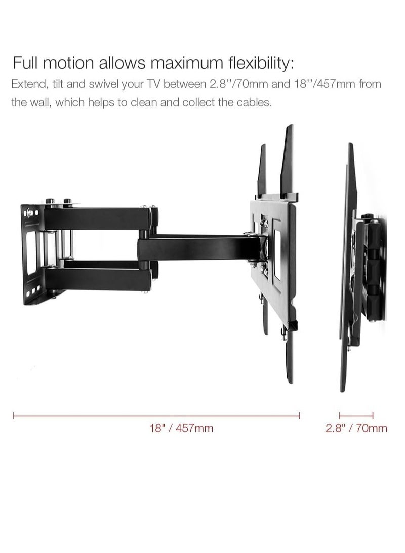 ELTRAZONE A04 Full Motion Articulating TV Wall Mount Bracket for 32-65 Inch LED, LCD, HD, 4K, and Plasma TVs – Universal Tilt, Swivel, Extendable Arm, Sturdy & Space-Saving Design – Adjustable Wall Mount for Optimal Viewing - Image 3