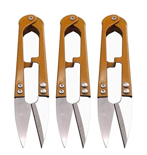 Penta Angel 4.1inch Sewing Scissors Yarn Thread Scissors Mini Small Snips Trimming Nipper - Great for Stitch,DIY Supplies (3PCS, Gold) - Image 1