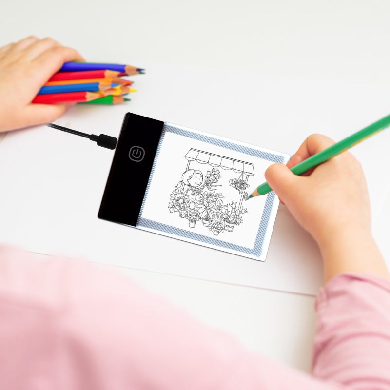 Mini Light Table: 4mm Thin Stepless Brightness Control - Eye-protective Flicker-free LED Light Box for Kids Students Adults Drawing Sketching Tracing - Image 3