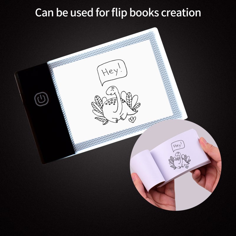 Mini Light Table: 4mm Thin Stepless Brightness Control - Eye-protective Flicker-free LED Light Box for Kids Students Adults Drawing Sketching Tracing - Image 4