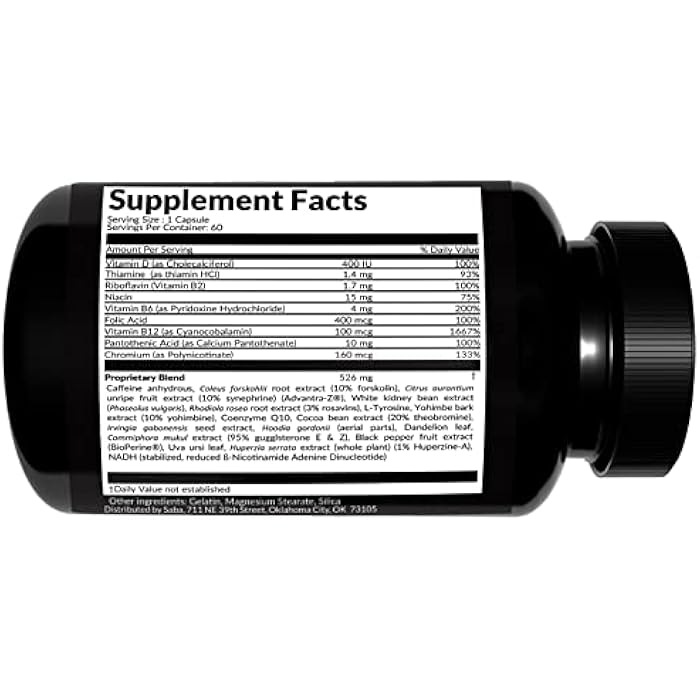 Saba Kombucha Saba TrimPro™ - Thermogenic Fat Burner - Weight Loss, Appetite Suppressant, & Energy Booster - Premium Vitamins, Minerals & Plant Ingredients & More - 60 Natural Diet Pills - Image 5