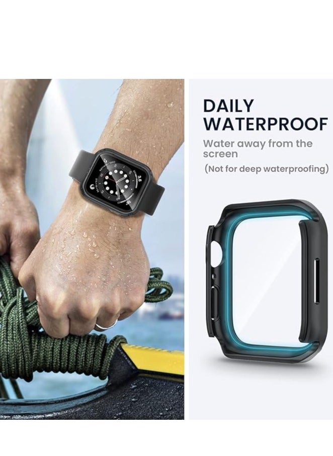 Generic - Waterproof Tempered Glass Case Compatible for Apple Watch Series 10 (2024) 46mm, Hard PC Screen Protector Protection Ultra-Thin Lightweight Scratch-Resistant Cover for iWatch 46mm (Black) - Image 1