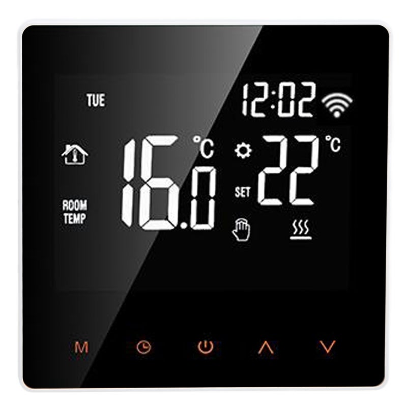 ME81H Smart WIFI LCD Thermostat Water Floor Heating Wall Boiler Electric Floor Heating Thermostat for Tuya AC230VWhite Background Orange Button 3A - Image 1
