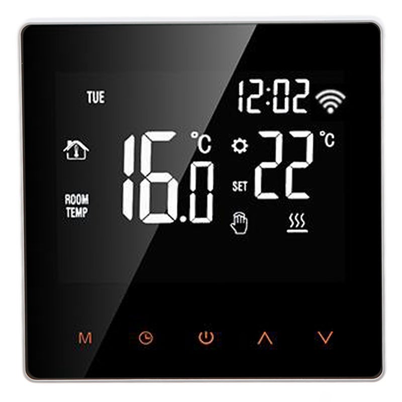 ME81H Smart WIFI LCD Thermostat Water Floor Heating Wall Boiler Electric Floor Heating Thermostat for Tuya AC230VWhite Background Orange Button 3A - Image 3