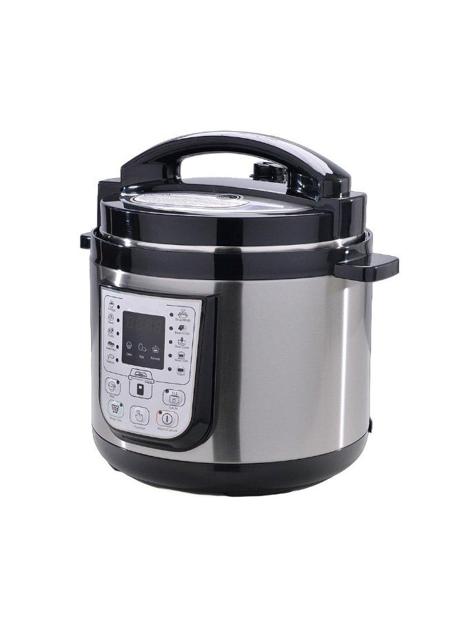 Prime Electric Pressure Cooker 6L – 1000W, Stainless Steel, LED Display, Non-Stick Aluminum Pot, Keep Warm, Overheat Protection