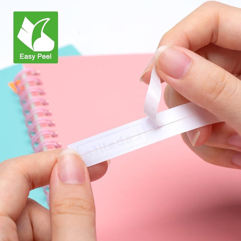 5 Pack Tze Tz Tape 9mm 0.35 Inch Laminated White Black On White For Label Makers Compatible With TZe Cartridges P T D Series - Image 3