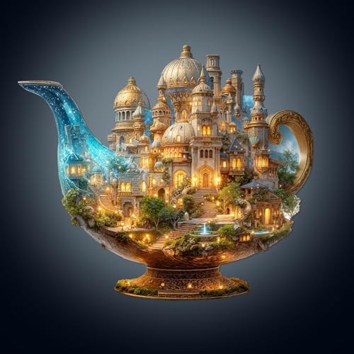 WOODBESTS Wooden Puzzles for Adults Magic Lamp Wooden Jigsaw Puzzle for Adults Unique Animal Shape Wood Puzzles Adult Xmas Birthday Gifts for Puzzles Lovers 135 pcs M 114 x 99 - Image 1