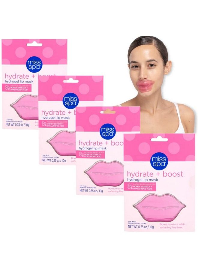 MISS SPA Lip Mask Hydrate + Boost Hydrogel Pink Lip Mask Sooth & Restore Lips Lip Plumper Moisturizing And Reducing Fine Lines Antiaging Nourishing Honey Lip Patches (4 Pieces) - Image 2