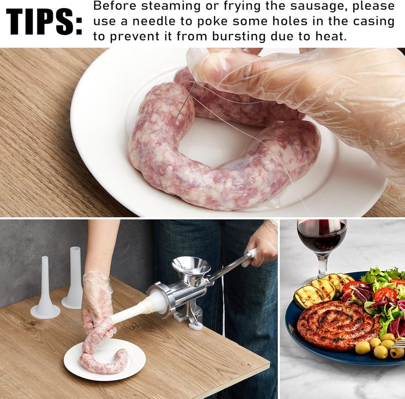 Threlaco آلة صنع النقانق، ماكينة تعبئة اللحم، آلة مطبخ لصنع النقانق، بدون وظيفة فرم اللحم - Image 4