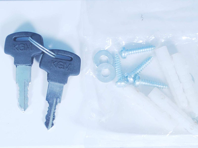 LEPOSE صندوق بريد بلاستيكي متين للمنزل، البوابة، المكتب، الجدار، الشقة، البانغلو، الفيلات مع 2 مفتاح باللون الأحمر والأبيض - Image 4