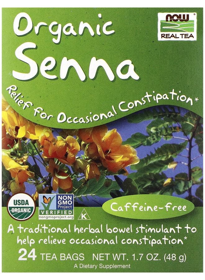 now Real Tea Organic Senna Caffeine-Free 24 Tea Bags 1.7 oz (48 g)