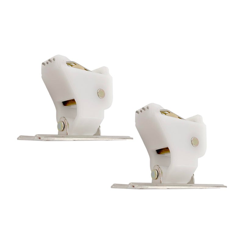 Amazing Drapery Hardware Large White Roman Shade Cord Lock with Dual Brass Wheels  Holds up to 5 Lift Cords Suitable for Roman and Pleated Shades  2Pack