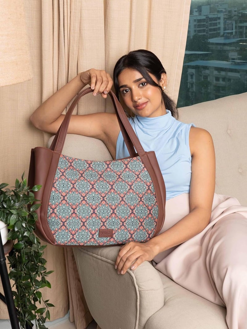 ZOUK حقائب لونا النسائية المصنوعة يدويًا من الجلد النباتي المصنوعة من الجوت - Image 2