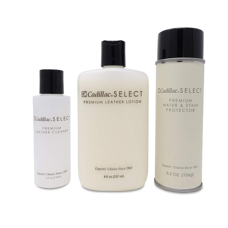 Cadillac Select Premium Leather Care Kit - Leather Cleaner, Lotion Conditioner & Water & Stain Protector - Image 1