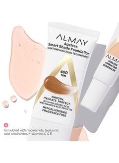 Almay Almay Anti-Aging Foundation, Smart Shade Face Makeup with Hyaluronic Acid, Niacinamide, Vitamin C & E, Hypoallergenic-Fragrance Free, 200 Light Medium, 1 Fl Oz (Pack of 1)  - Image 5