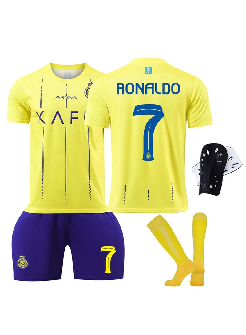 Football Jersey Set for Kids, Ronaldo No #7 Soccer Jersey, Children Football Uniforms Short-sleeved Football Shirts, Football Soccer Jersey Set  - Image 1