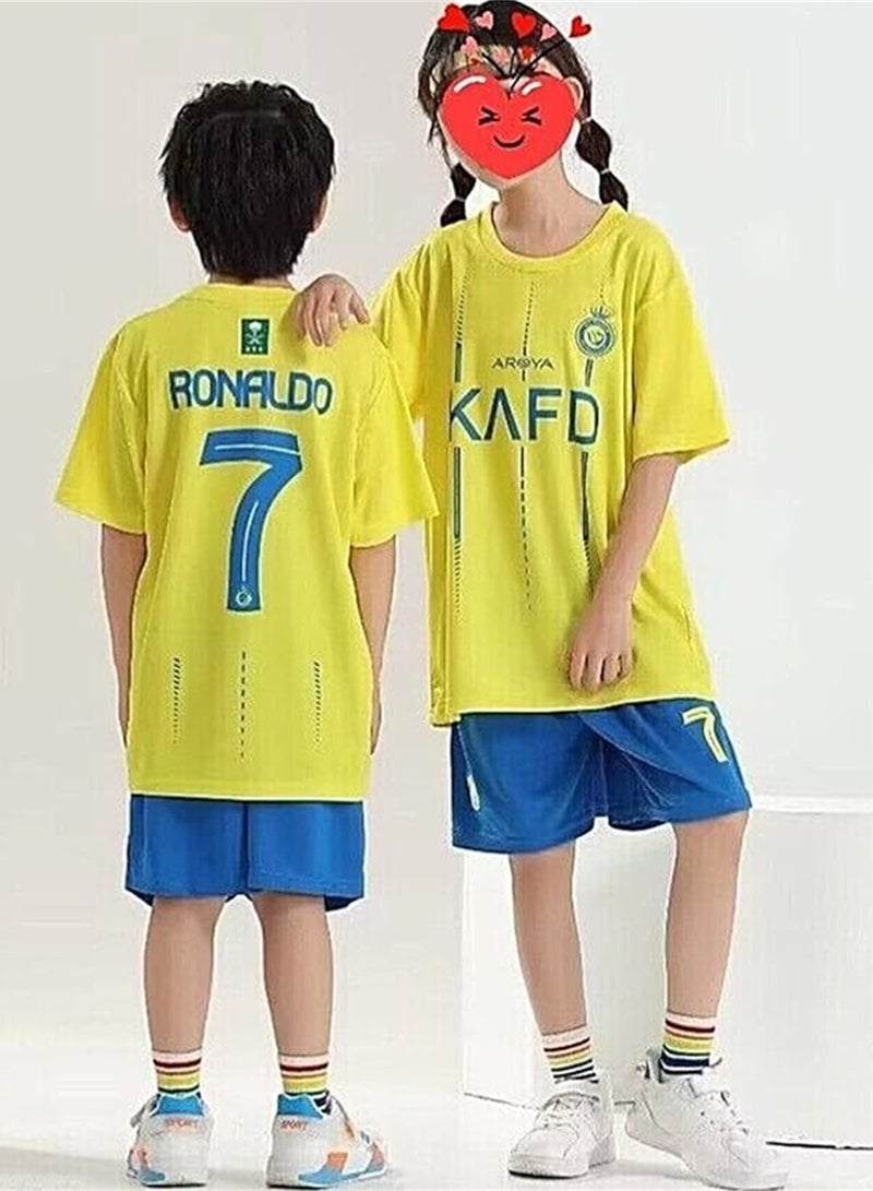 Football Jersey Set for Kids, Ronaldo No #7 Soccer Jersey, Children Football Uniforms Short-sleeved Football Shirts, Football Soccer Jersey Set  - Image 4