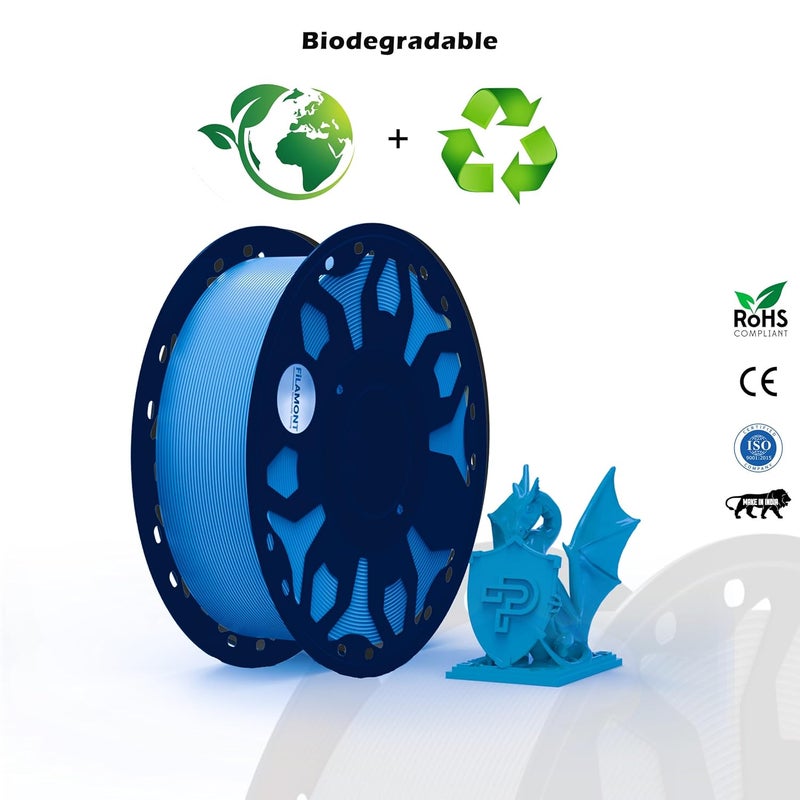 Protomont TECHNOLOGIES فيلا مونت 1.75 مم خيوط PLA بريميوم بلس للطباعة ثلاثية الأبعاد متوافقة مع معظم طابعات FDM (أزرق) - Image 4