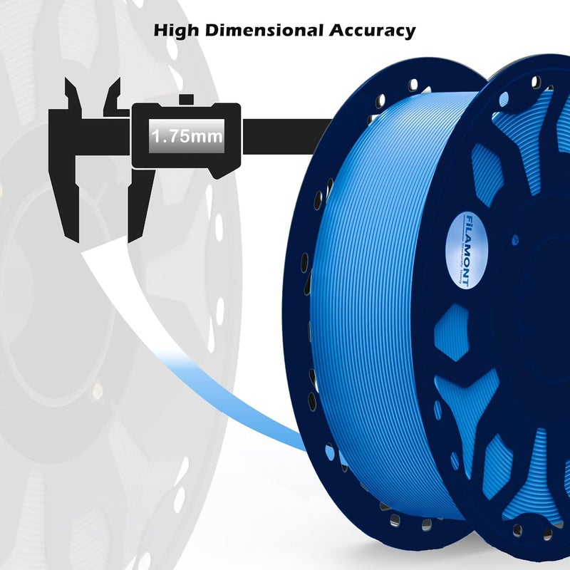 Protomont TECHNOLOGIES فيلا مونت 1.75 مم خيوط PLA بريميوم بلس للطباعة ثلاثية الأبعاد متوافقة مع معظم طابعات FDM (أزرق) - Image 2