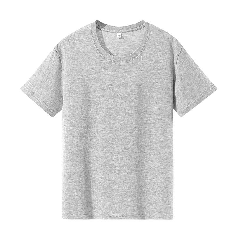 Summer New Style 100 Cotton Round Neck Short-Sleeved T-Shirt for Men and Women, Work Clothes, Team Class Uniforms, Printed Logo Tops Light gray