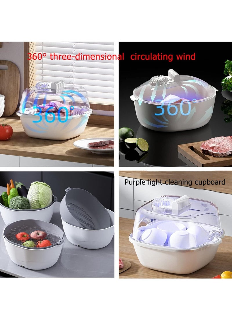 EVEREEN - 4 In1 Food Thawer Fresh Keeping Thawing Tray With Drainer Household Fruit And Vegetable Cleaning Basket 2 Size (White) - Image 1