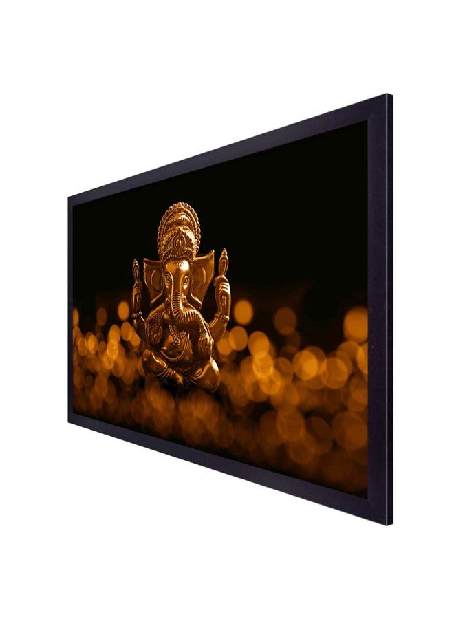 999STORE لوحة جدارية مطبوعة لغانيشا الذهبي بإطار أسود من 999STORE (قماش، 18 × 30 بوصة، متعدد الألوان) BLFLP18300258 - Image 3