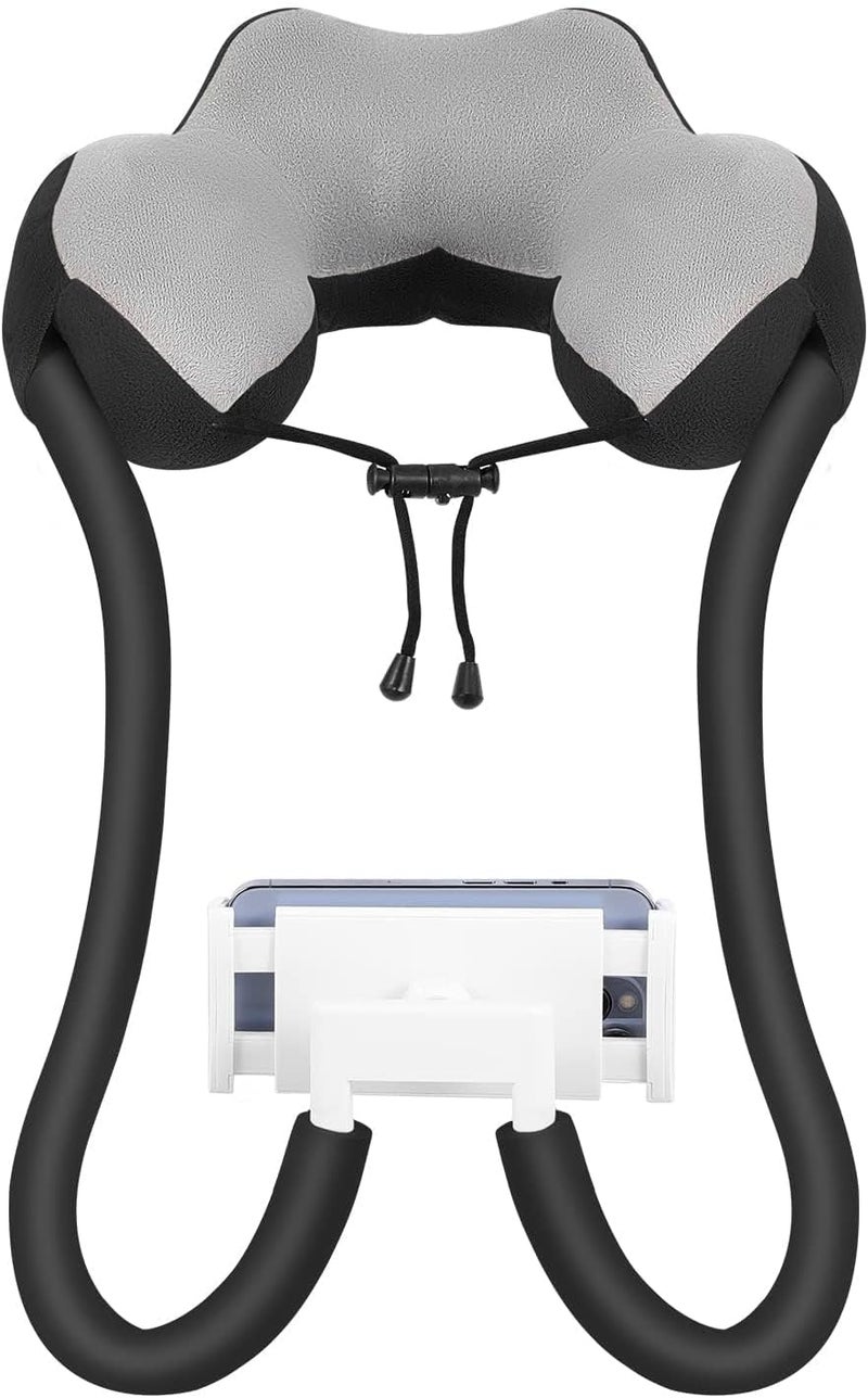 Azonee Neck Phone Holder, Lazy Gooseneck Phone Pillow Holder Bracket, 360° Rotation Universal Mobile Phone Tablet Stand for 4 Inch to 11 Inch Devices, Fits for iPhone for Galaxy S21, for iPad (Black) - Image 1
