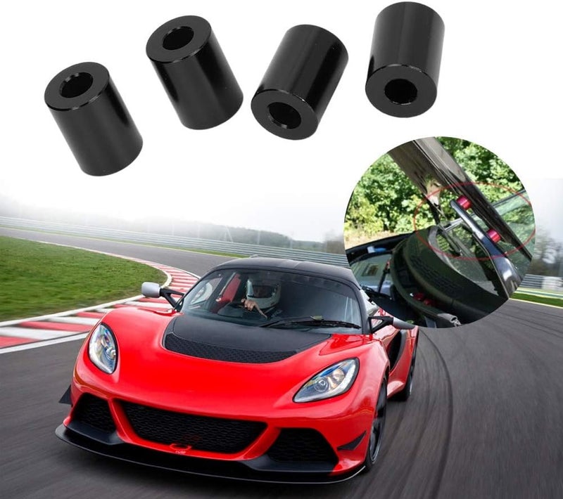 woobles Hood Spacer Riser,Car Aluminum Alloy Engine Hood Ventilation Spacer Riser Fit for 6mm Motor (Aluminium Alloy)(Black) Black - Image 5