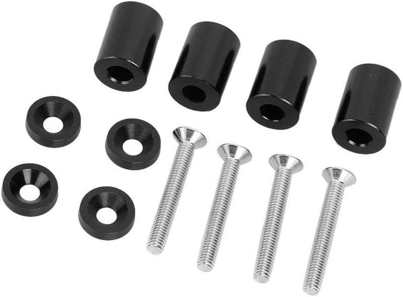 woobles Hood Spacer Riser,Car Aluminum Alloy Engine Hood Ventilation Spacer Riser Fit for 6mm Motor (Aluminium Alloy)(Black) Black - Image 2