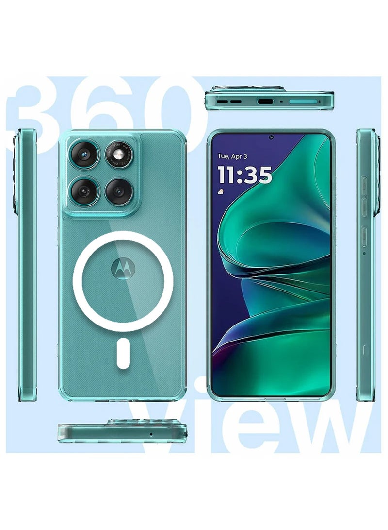 Techie حافظة موتورولا إيدج 60 / إيدج 60 فيوجن 5G مع ماغسيف – رقيقة، شفافة مضادة للاصفرار مع حماية عدسة الكاميرا، حامل مغناطيسي متوافق مع الشحن اللاسلكي - شفافة - Image 4