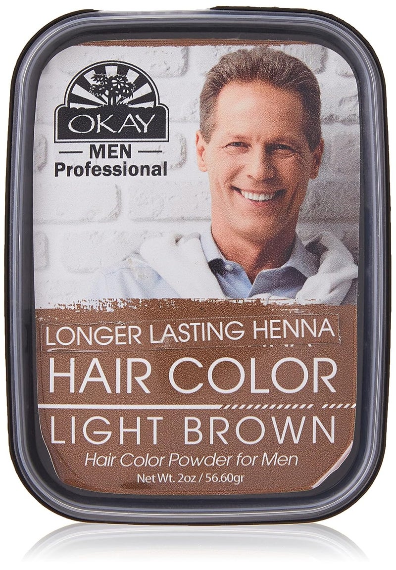 OKAY  Mens Henna Hair Color Light Brown  For All Hair Types  Textures  Rich Vibrant Color  Made with Premium Botanical Ingredients  Chemical Free  2 oz