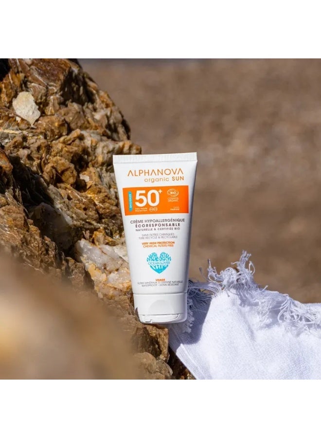 Alphanova Sun Hypoallergenic Face Cream SPF30 Organic 50g - Image 2