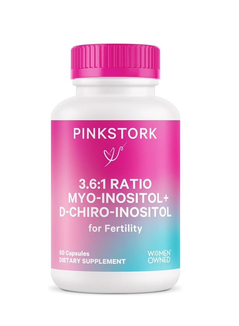 Pink Stork 3.6:1 Ratio Myo-Inosital+D-Chiro-Inositol for Fertility 60 Caps