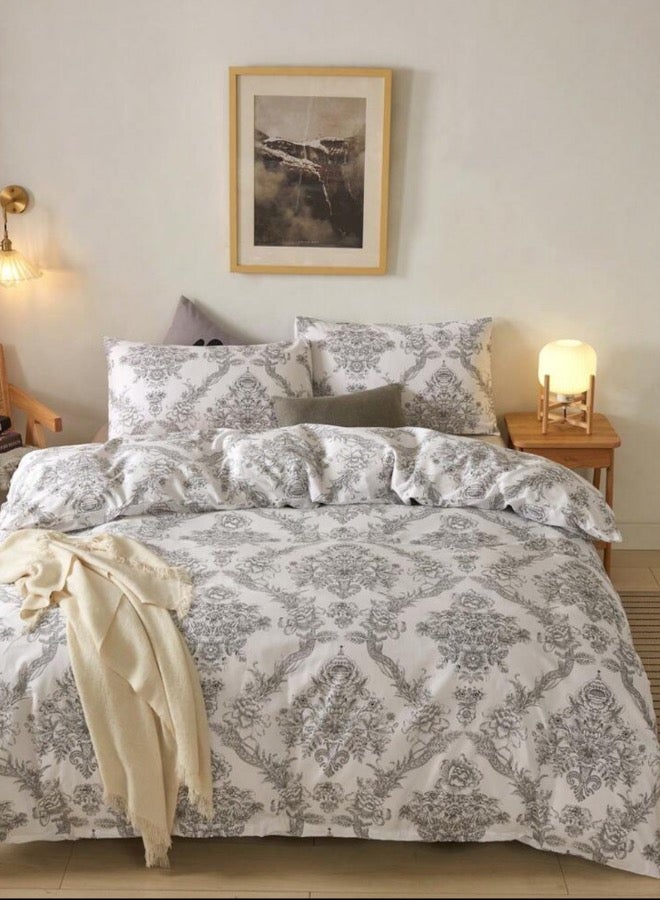 LUNA Home King size 6-piece 3D duvet cover set vintage print. - Image 1