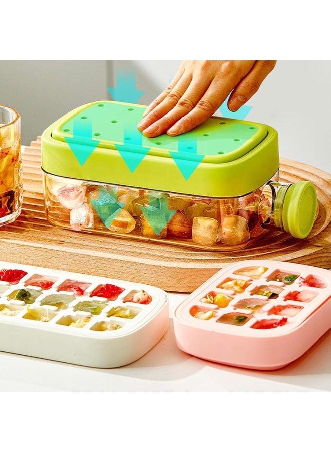 MOMENT زجاجة مكعبات الثلج MOMENT 2 في 1 مع قشة وصينية ثلج سهلة الضغط، زجاجة ماء، غطاء مانع للتسرب، صينية عمودية مثالية للسفر، الصالة الرياضية، المنزل - 800 مل وردي - Image 5