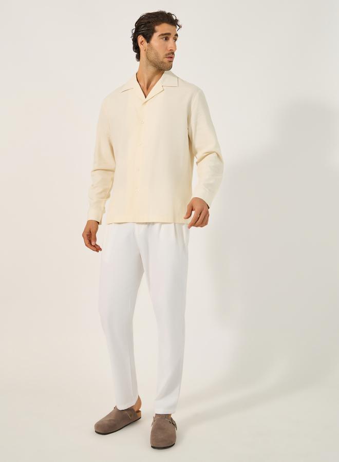 Styli Textured Relaxed Fit Resort Collar Shirt  - Image 2