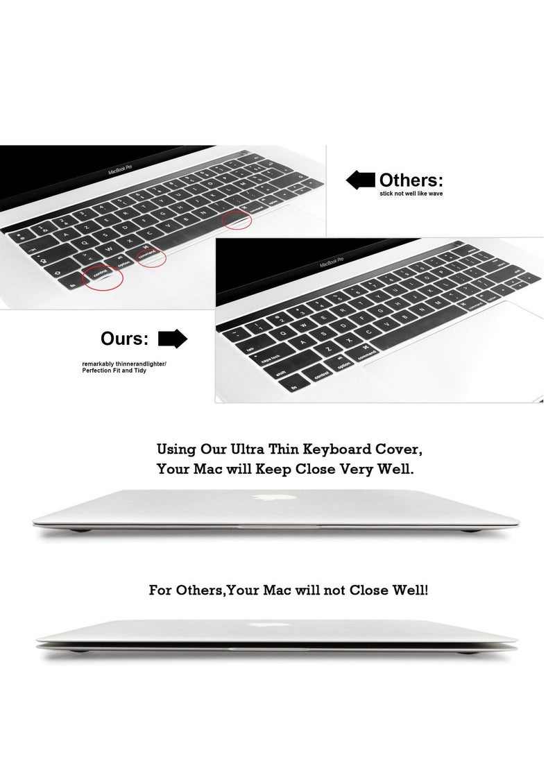Touch Bar Arabic/English Silicone Keyboard Skin Cover Protector Film Customized Gift Compatible with MacBook Pro 13" Pro 15" A2159/A1990/A1989/A1707/A1706-UAE/EU/UK Layout with Touch Bar - Image 4