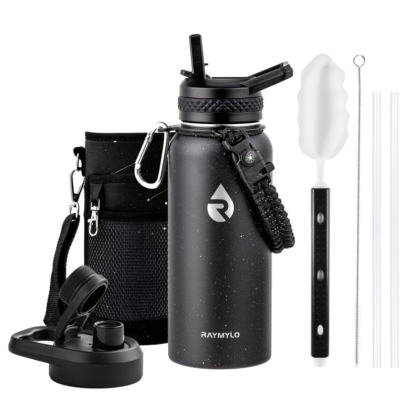 Raymylo 32Oz Insulated Water Bottle  Triple Wall Vacuum Stainless Steel Water Bottles - Keeps Cold 48H  Reusable Metal Water Flask Jug For Gym  Sports  Camping  Hiking Travel  Starry Sky-Black - Image 1