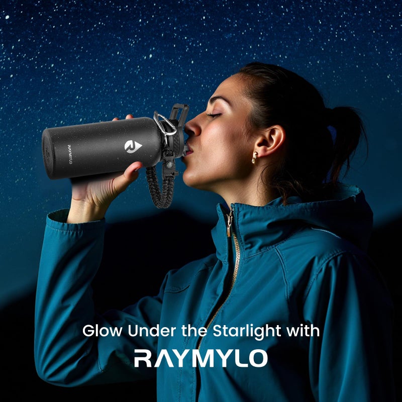 Raymylo 32Oz Insulated Water Bottle  Triple Wall Vacuum Stainless Steel Water Bottles - Keeps Cold 48H  Reusable Metal Water Flask Jug For Gym  Sports  Camping  Hiking Travel  Starry Sky-Black - Image 2
