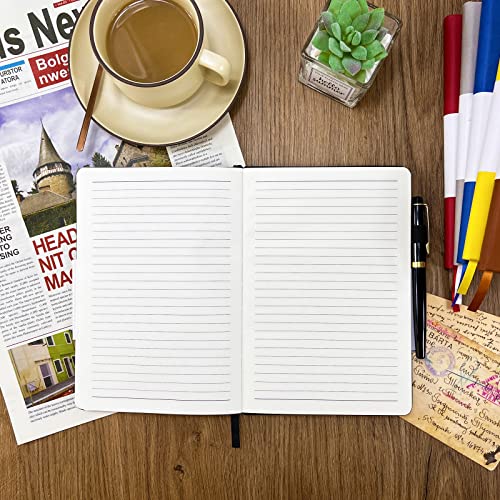 BGHEOUYV Notebook Journal, College Ruled Notebook Lined A5 160 Pages,Hard Cover Journals for Writing, Notebooks for Work Office School Women Men,5.7 inches x 8.4 inches(Black) - Image 4