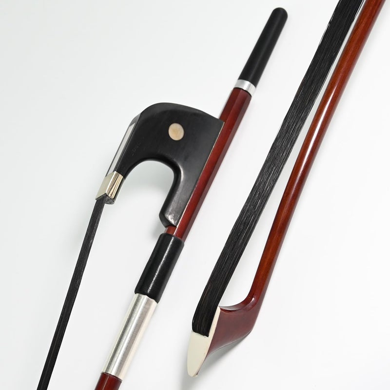VINGOBOW Double Bass Bow Full 3/4 Size 74cm Black Horse Hair German Style - Image 5