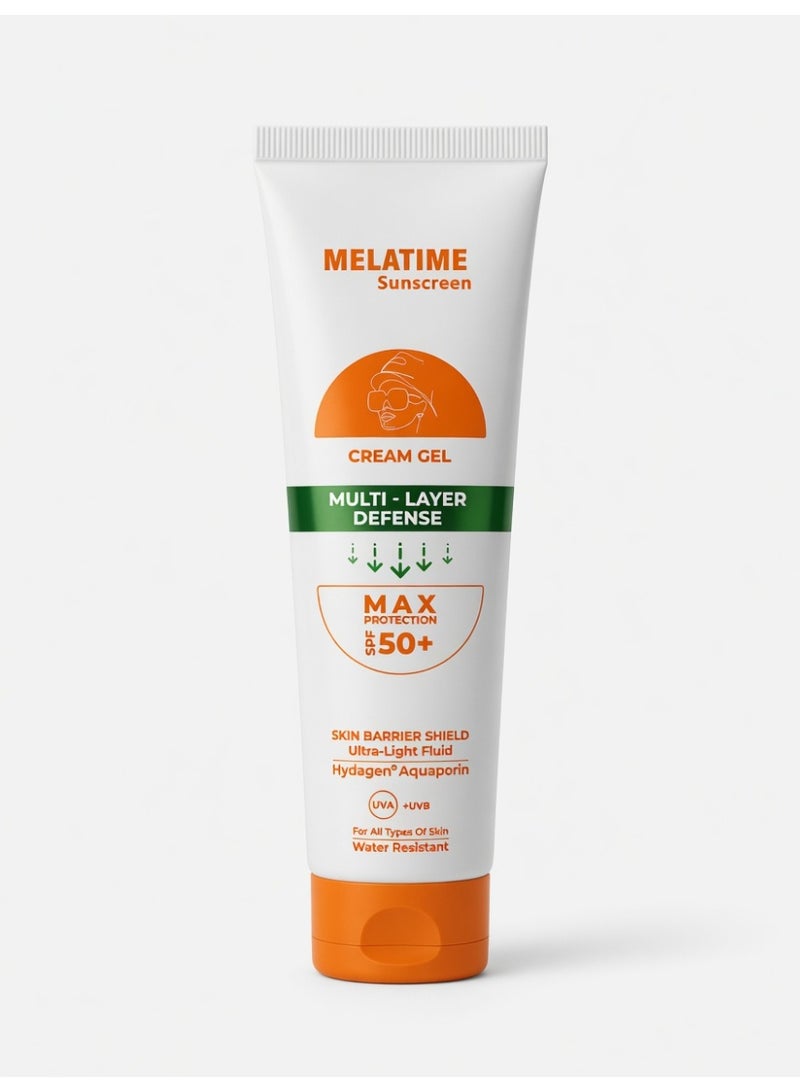 MELATIME Sunscreen CREAM GEL MULTI - LAYER DEFENSE MAX PROTECTION SPF50+Water Resistant - 60ml - Image 1