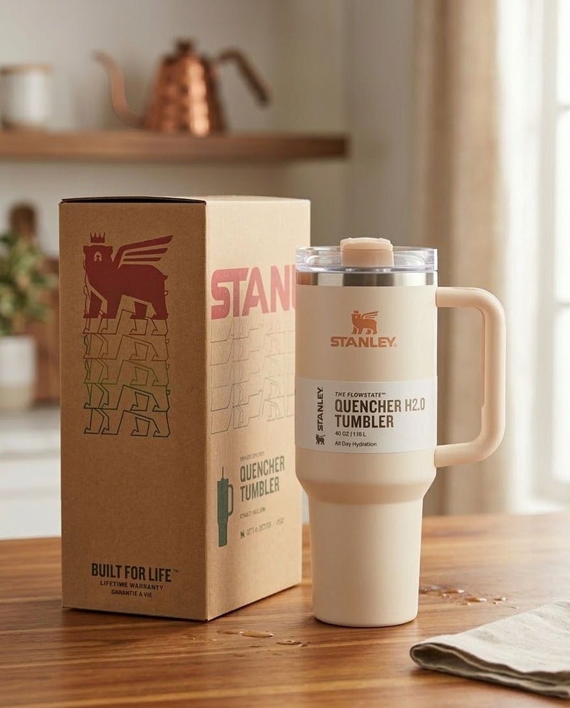 Stanley Stainless Steel Mug, (40 OZ) Stainless Steel Mug with Straw and Handle, Insulated Mug with Lid Travel Mug, Stainless Steel Coffee Mug for Hot Iced Drinks, Travel Mug with Handle - Image 1