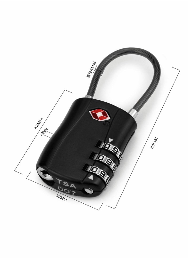Suitcase Locks Luggage Locks, TSA Approved Luggage Lock, Zinc Alloy Security Padlock, 3-Dial Combination Padlock for Luggage, Suitcases, Backpacks, Duffle Bag Laptop Camera Bag 2Pcs - Image 2